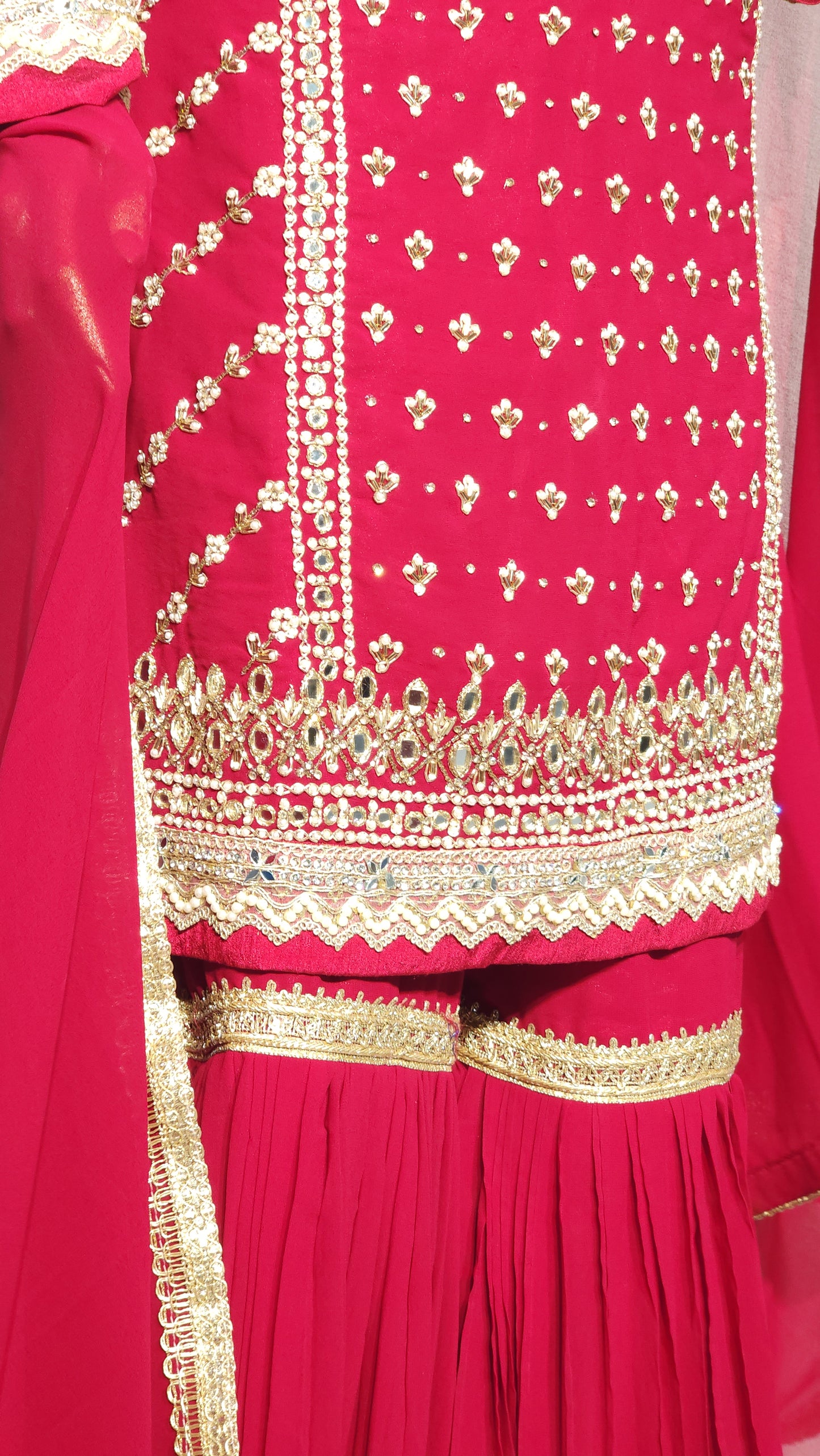 Embroidered Women's Stitched Garara