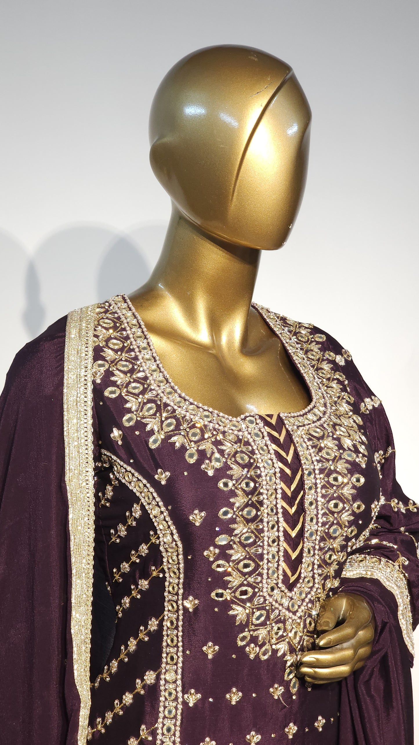 Embroidered Women's Stitched Garara