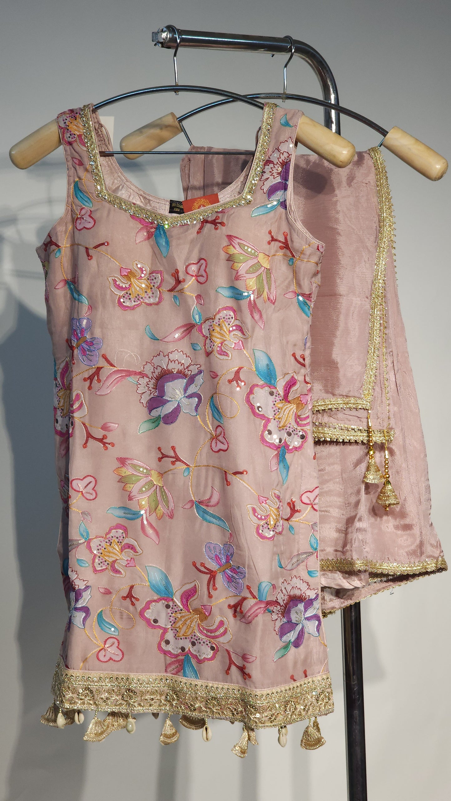 Hand-painted & Hand-embroidered Sharara