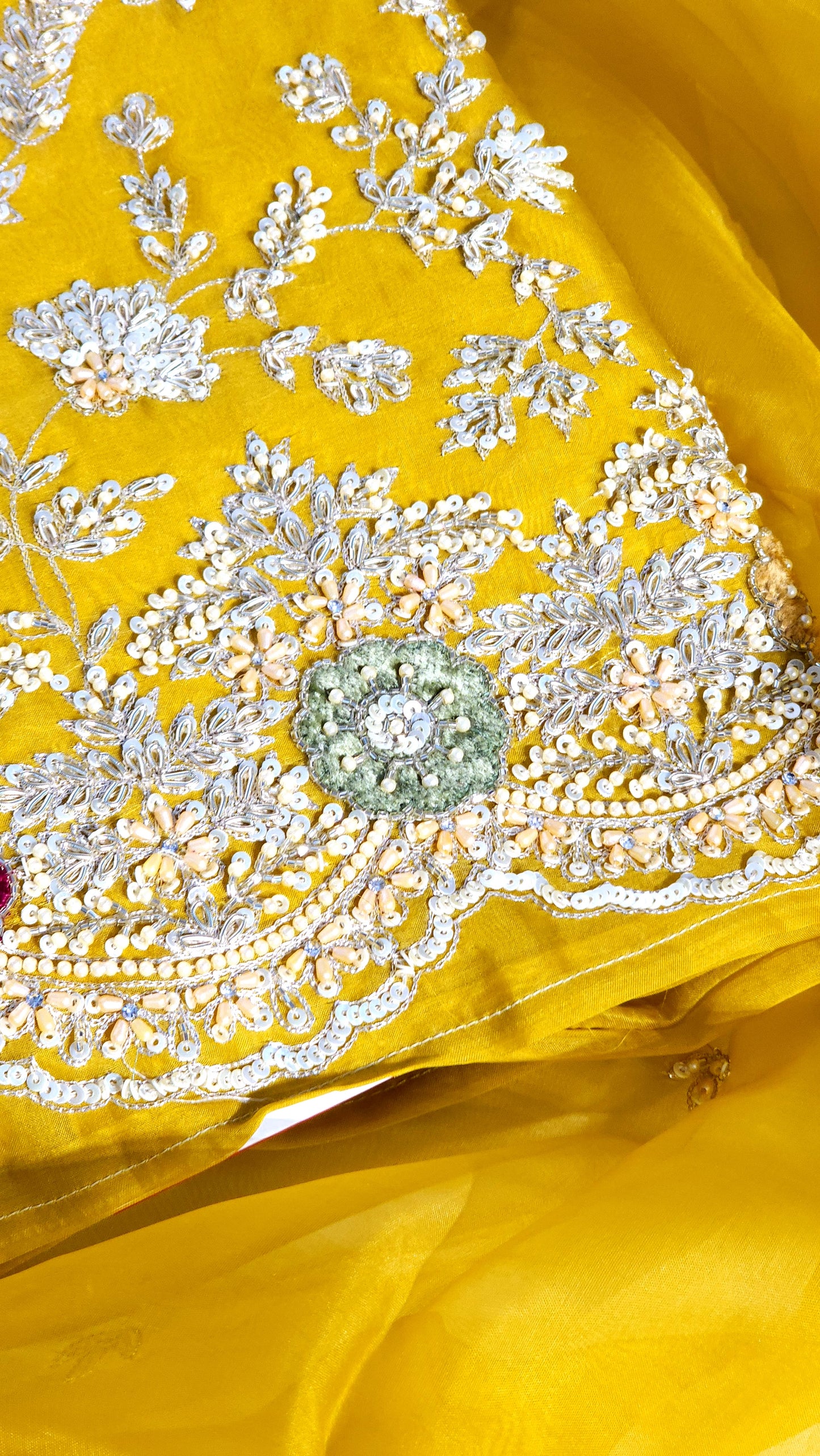 Yellow Suit Velvet Flowers Designed