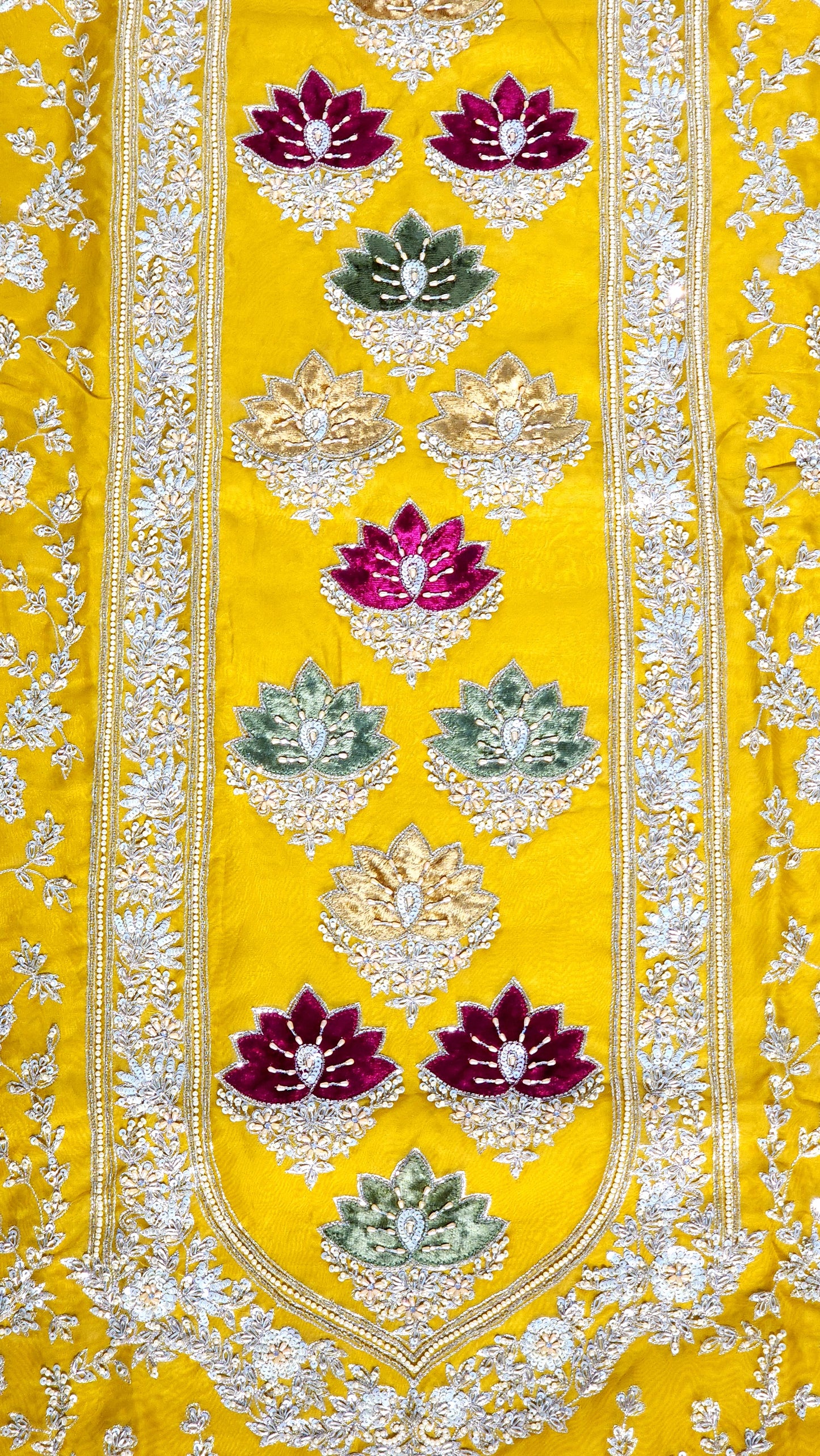 Yellow Suit Velvet Flowers Designed