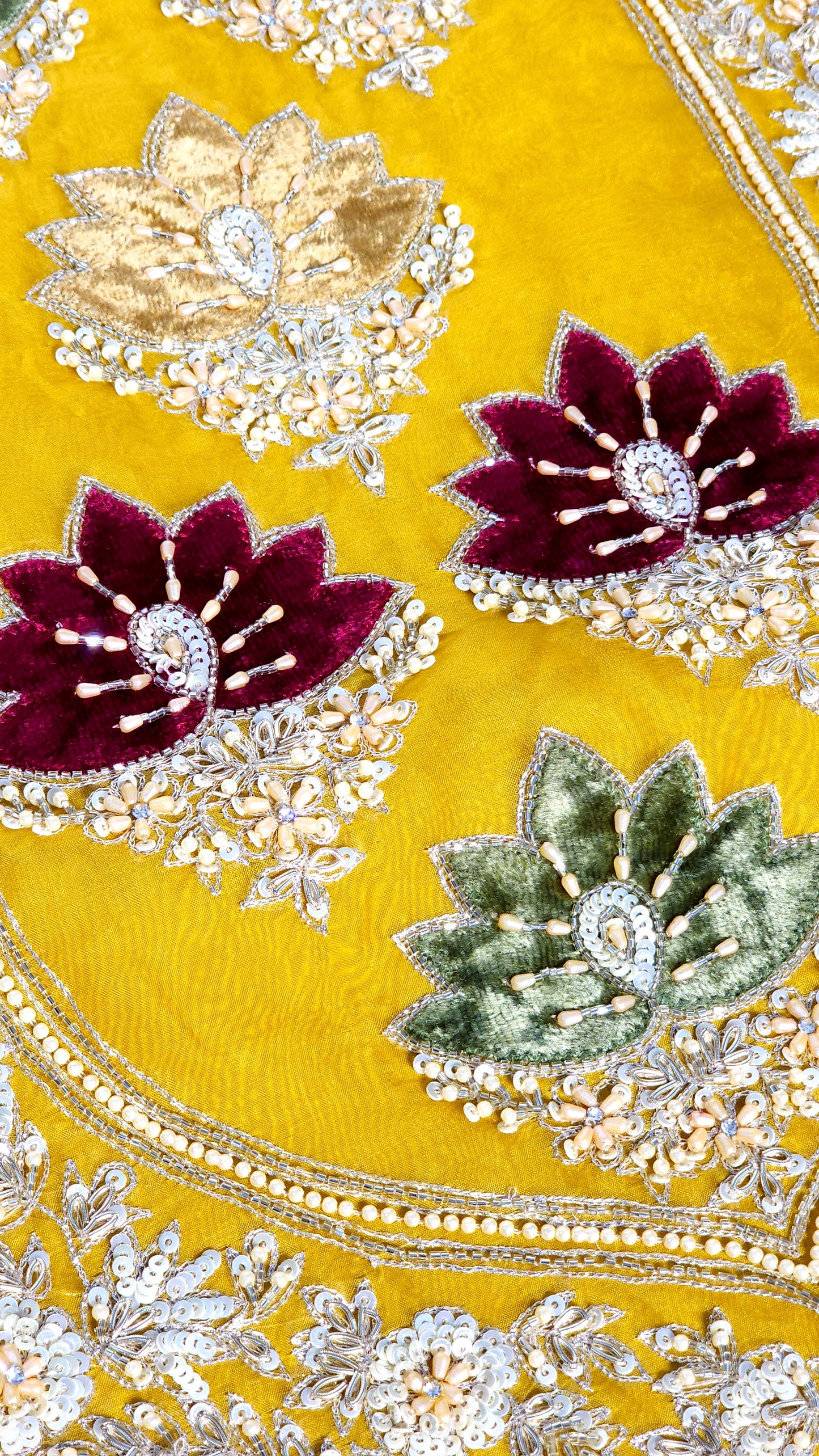 Yellow Suit Velvet Flowers Designed