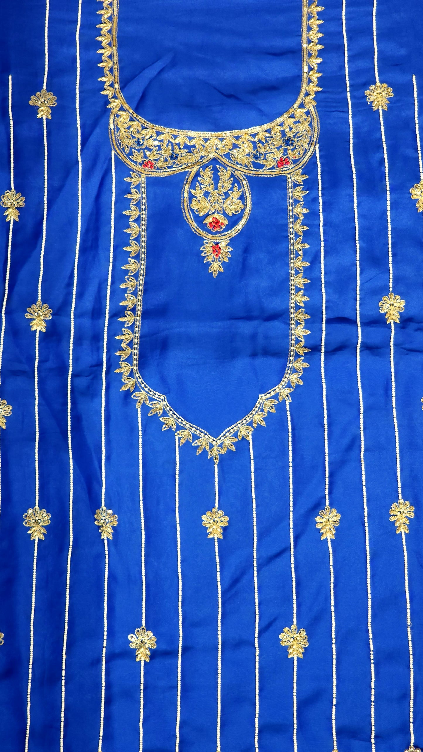 Royal blue with border handwork designed