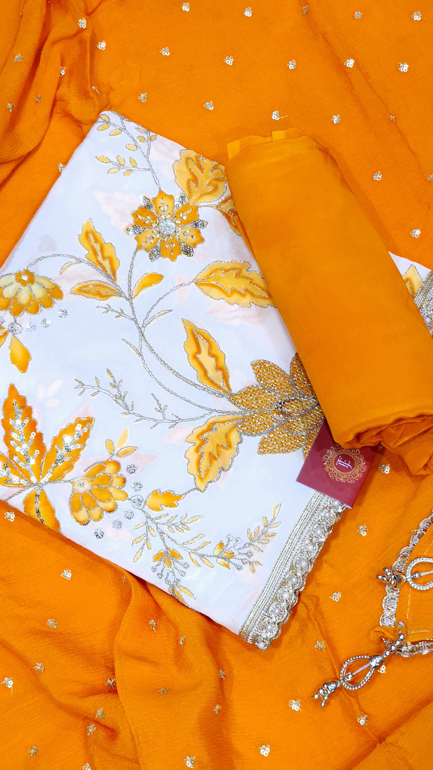 pure Crepe Floral Designed Suits Four Shades