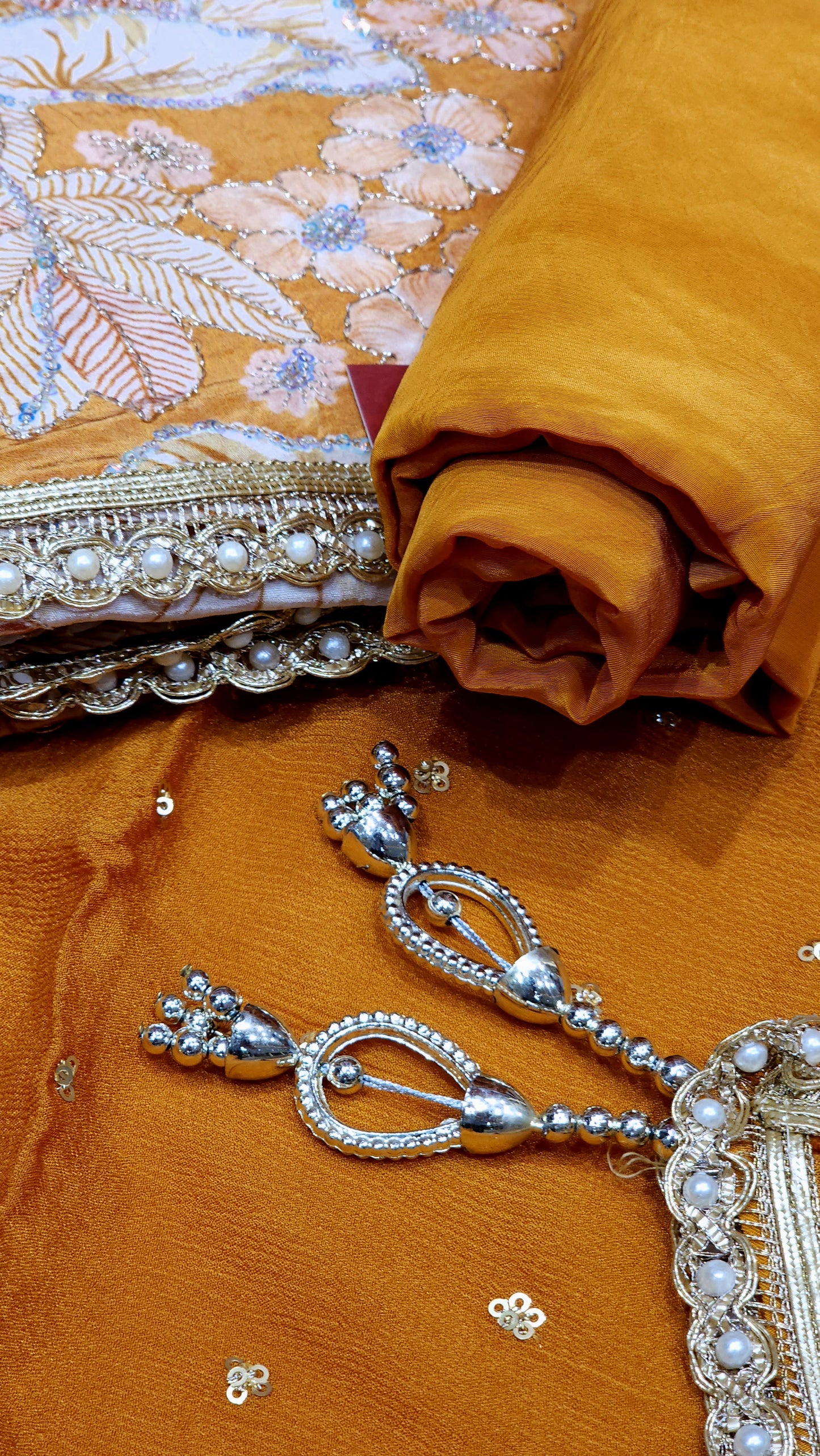 Material Suits Floral Printed On Pure Crepe