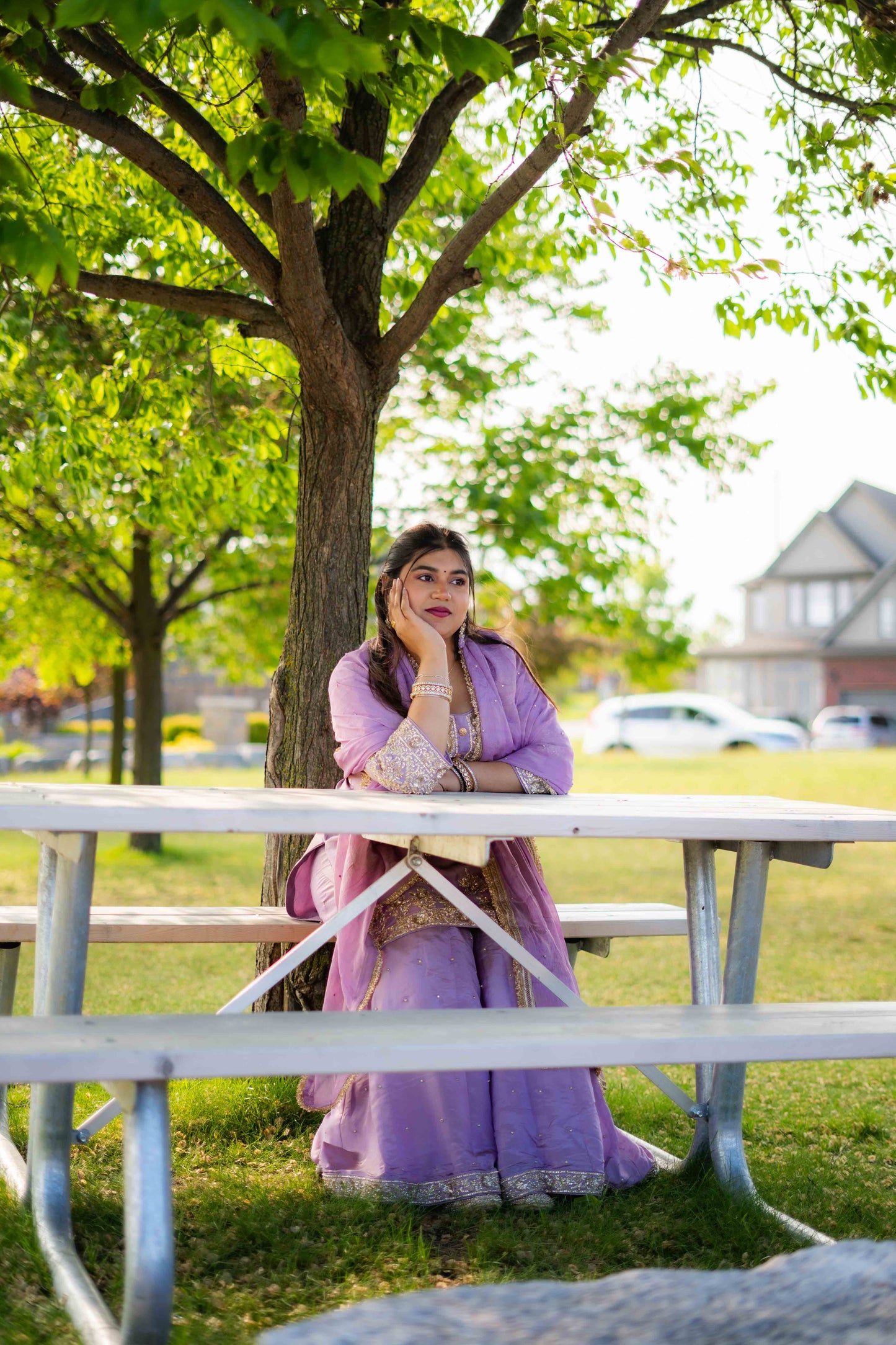 Lavender Tissue Sharara Suit – Italian Sequins Elegance