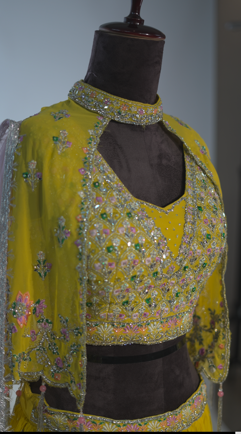 Yellow Embroidered Lehenga