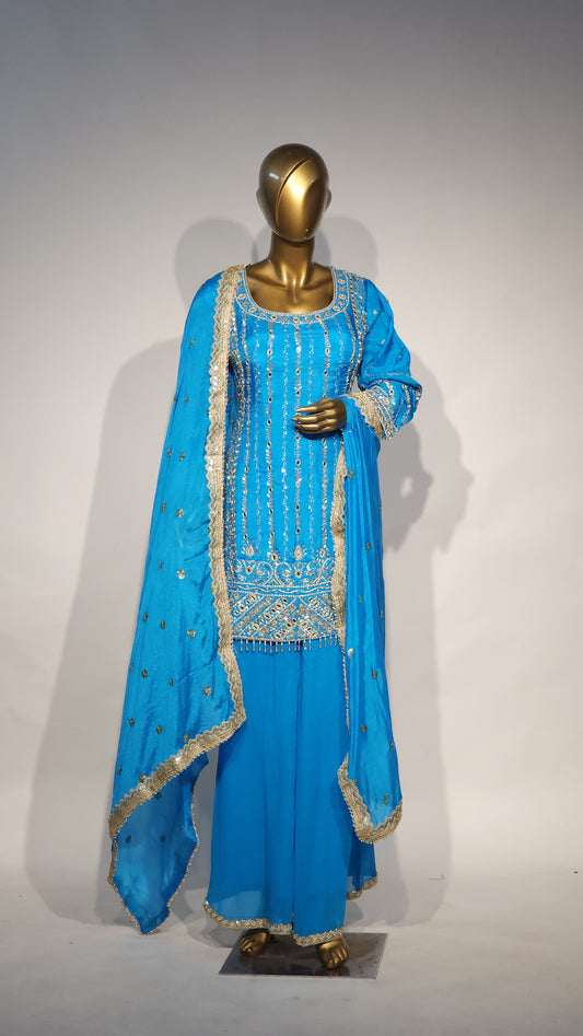 Embroidered Women's Stitched sharara