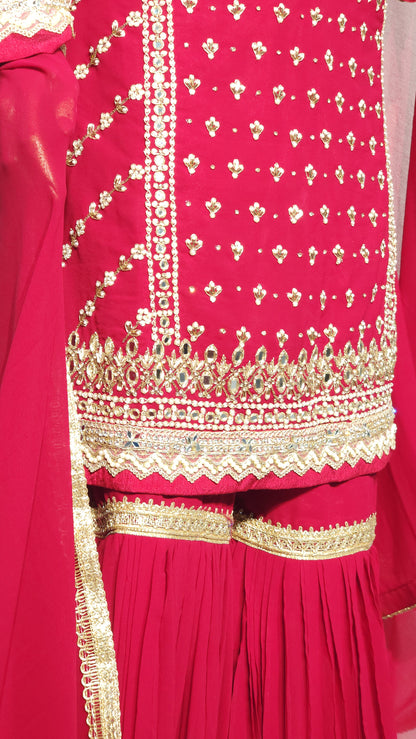 Embroidered Women's Stitched Garara