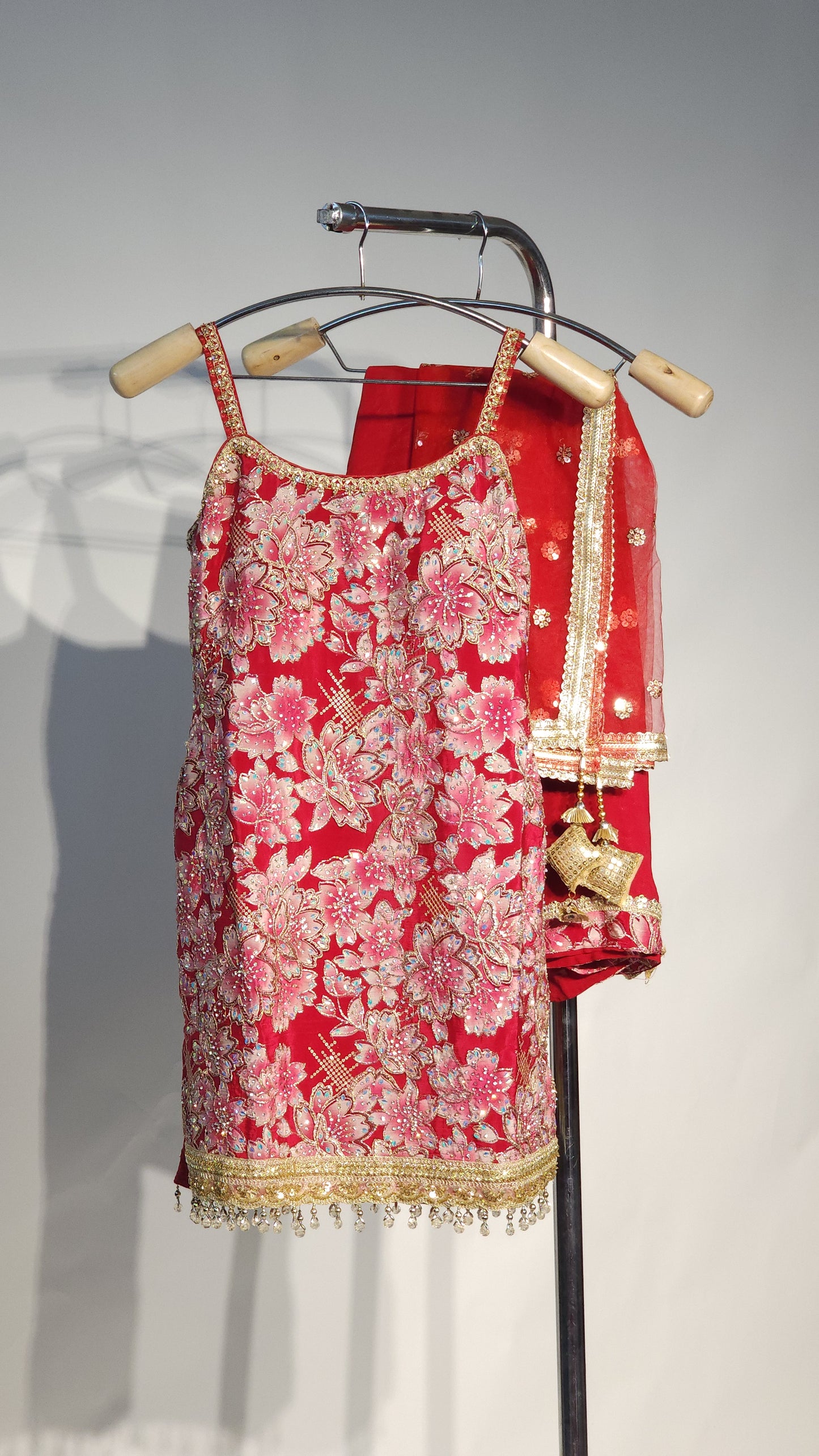 Stunning Zari Work Sleeveless Sharara Suit