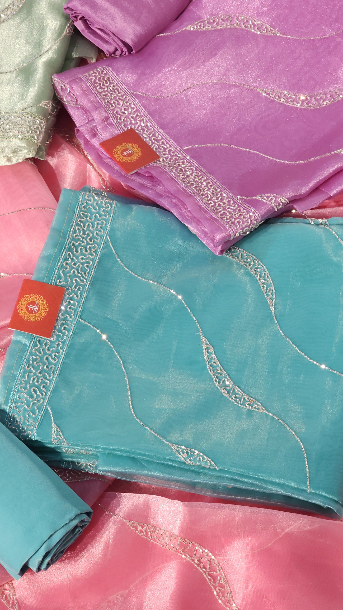 TISSUE SILK SUITS FOUR SHADES