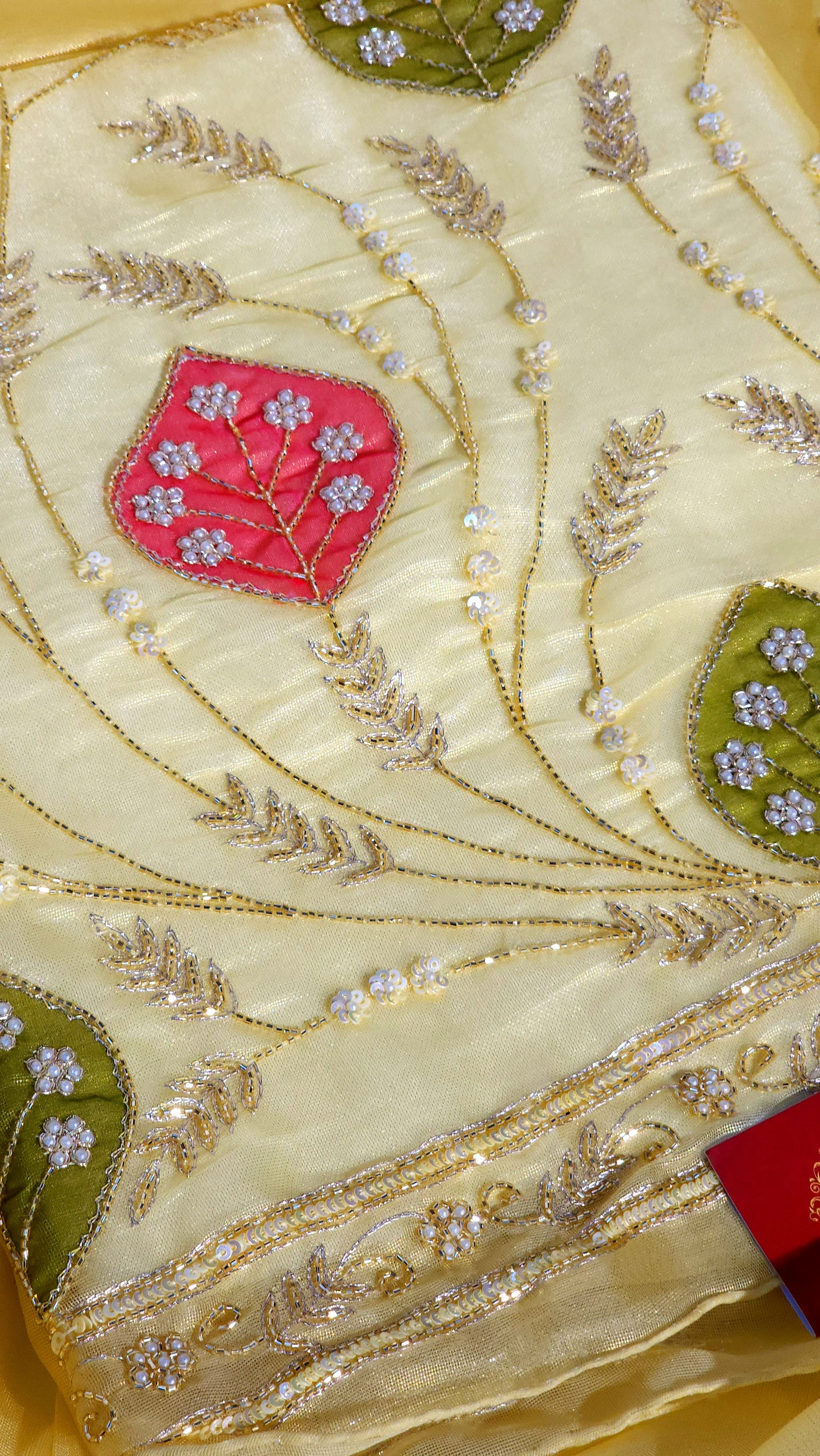 Pearl Hand Designed Suits On Shimmer Silk Base