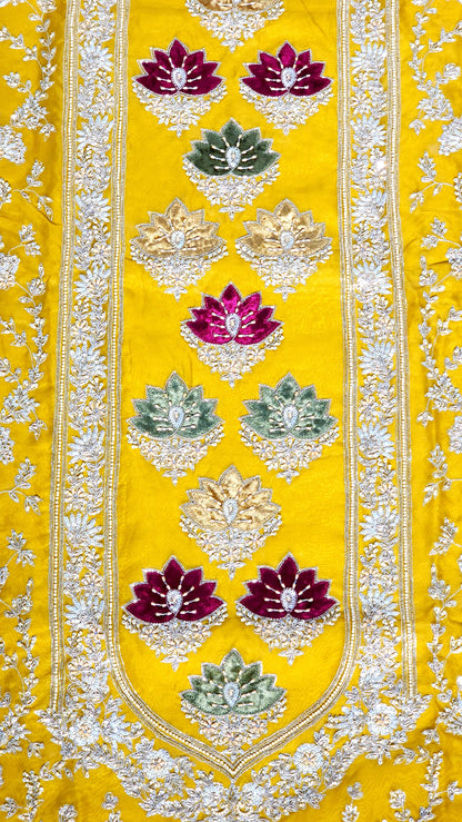 Yellow Suit Velvet Flowers Designed