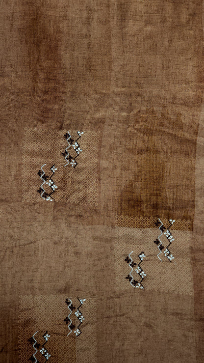Coffee Brown Muslin Plain Suit