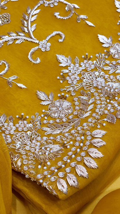 Mustard Pure Kora Designed Suit