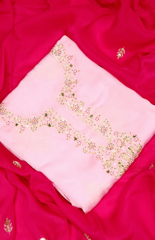 Baby Pink Combination With Hot Pink
