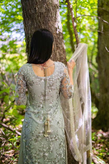 Japanese Net Sharara Suit – Delicate Detailing