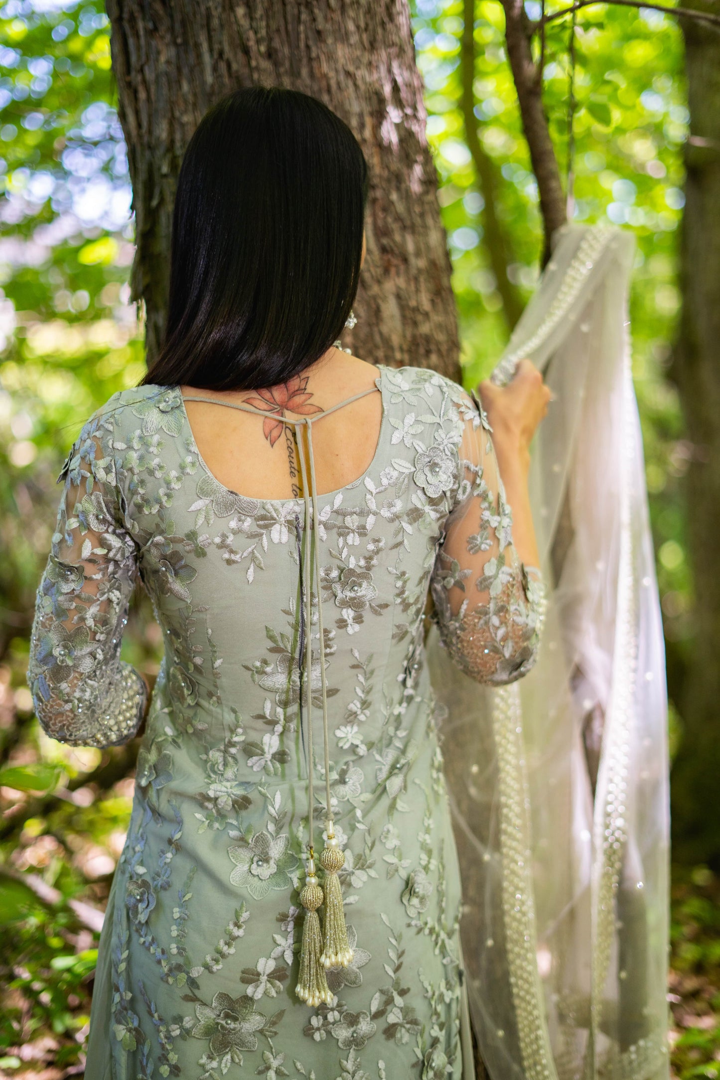 Japanese Net Sharara Suit – Delicate Detailing