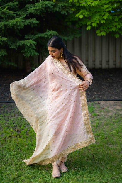 Golden Organza Palazzo Suit – Radiant Elegance